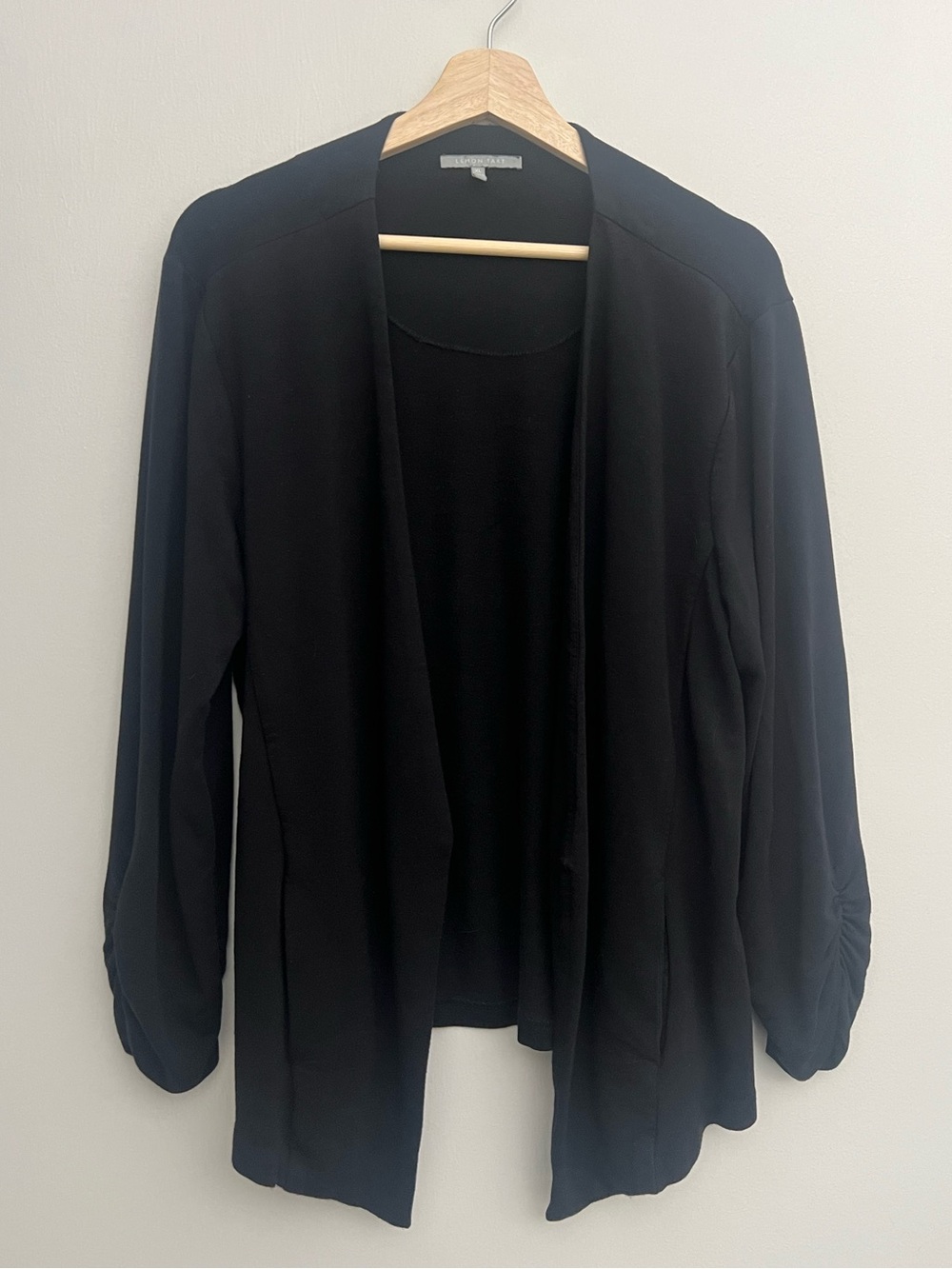 Lemon Tart Black Open-Front Women's Blazer